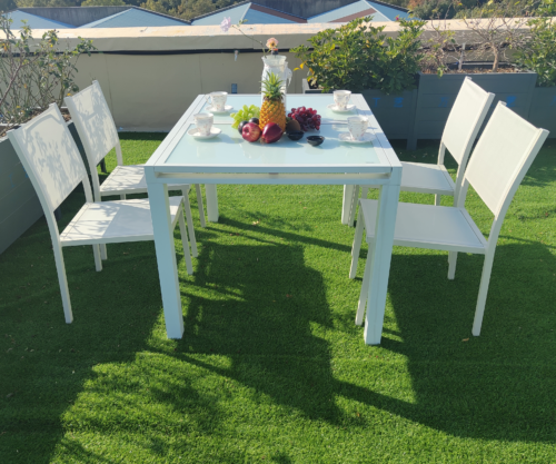 Alu glass extendable table