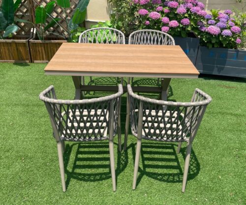 Alu plastic wood square table