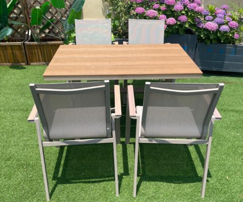 Alu plastic wood square table