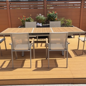Aluminium plastic wood extension table