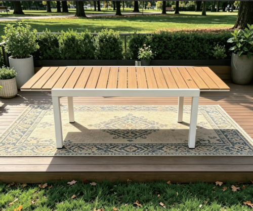 Alu polywood extendable table