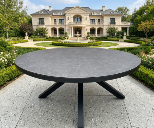 Steel round dinning table