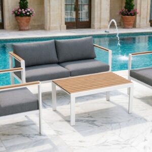 Aluminum sofa set of 4 pieces
