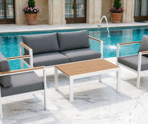 Aluminum sofa set of 4 pieces