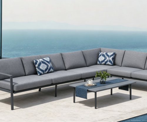 Aluminum sofa set of four pieces