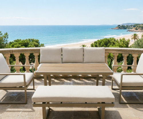 KD Aluminum Single-seater Sofa with Cushions