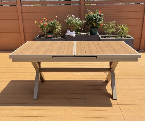 Aluminium plastic wood extension table