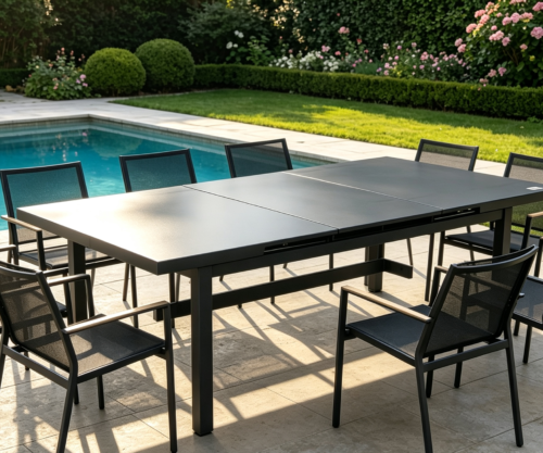 Aluminum glass auto extension  table