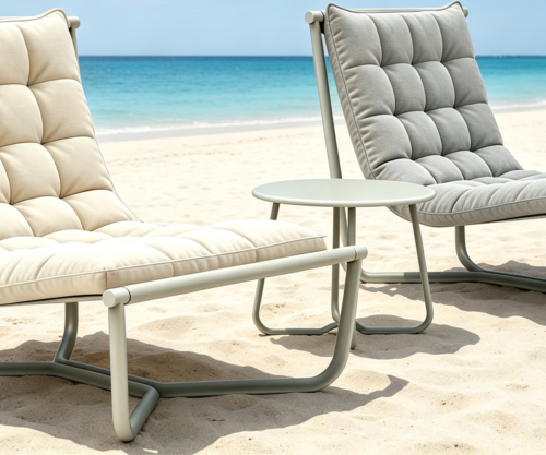 Steel Beach Chair Set