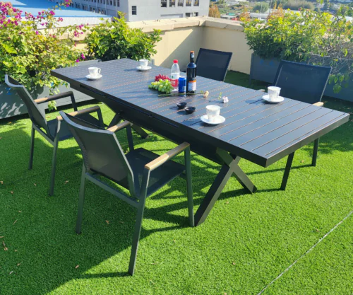 Alu slat auto extendable table